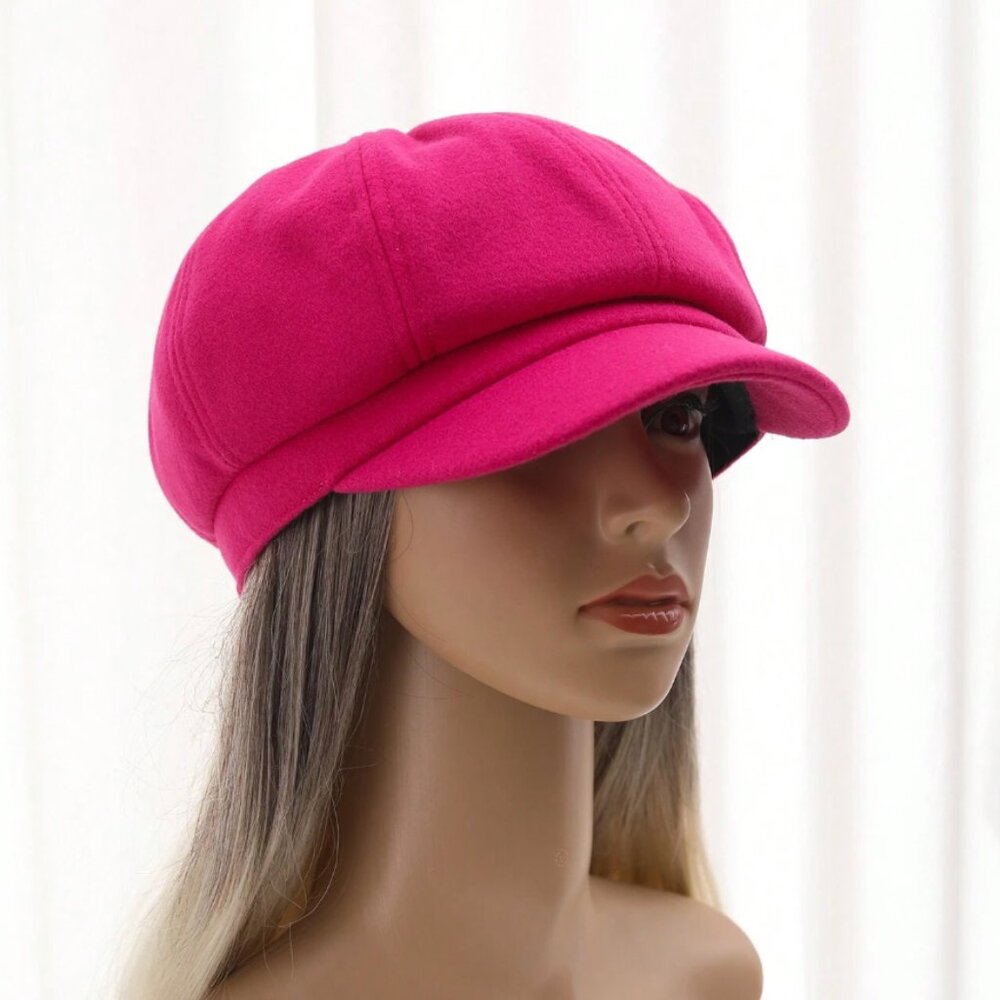 Minimalist Newsboy Cap Hot Pink